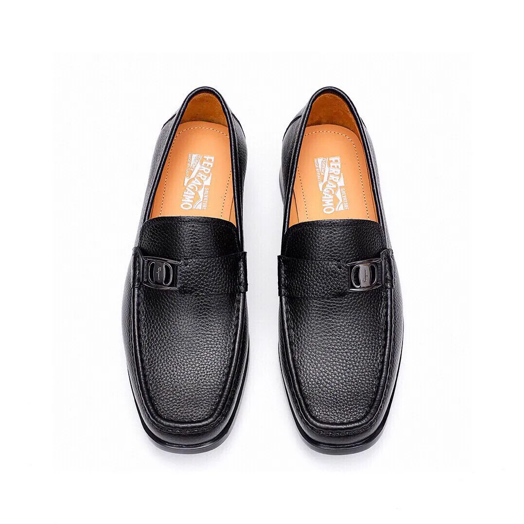 Men's shoes 💰520 💐[Ferragamo/Ferragamo] New 🐲Ferragamo* Ferragamo classic formal leather shoes! It uses imported first-layer pebbled cowhide leather upper + luxurious hardware buckle, and the inner first-layer comfortable cowhide leather lining! Original rubber outsole! Code number 38-44 (45🉑️customized)